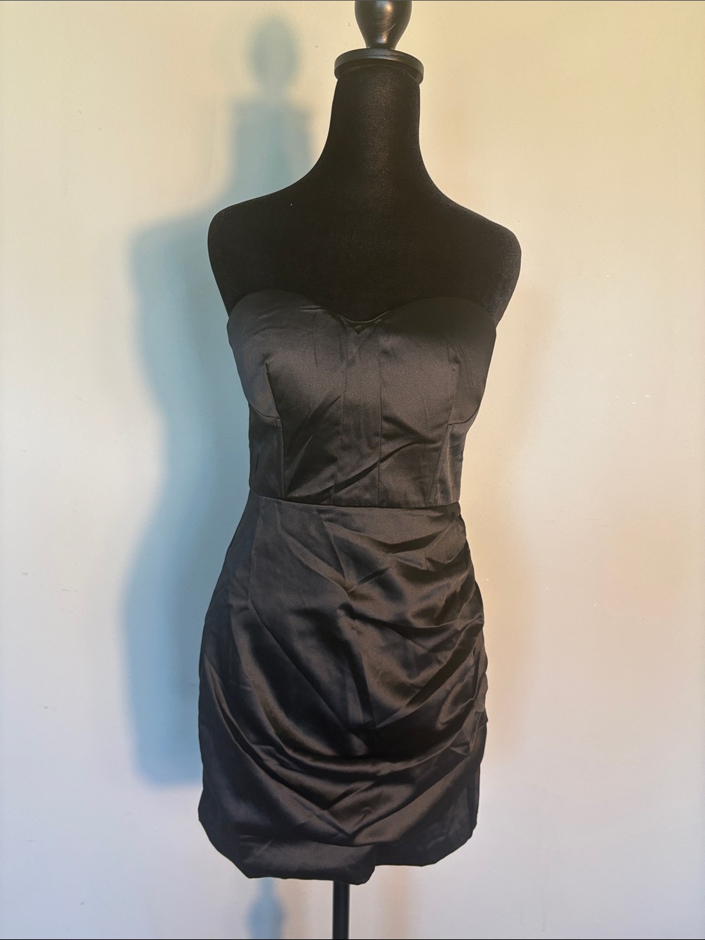 naked wardrobe Black Strapless Ruched Bust Mini Dress - Picture 3 of 7